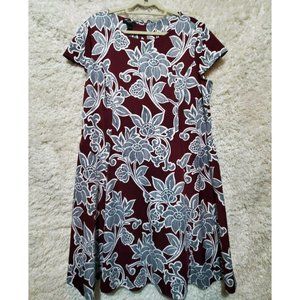 ALFANI Woman Plus Size 18W Women's dress Burgendy/Gray/White